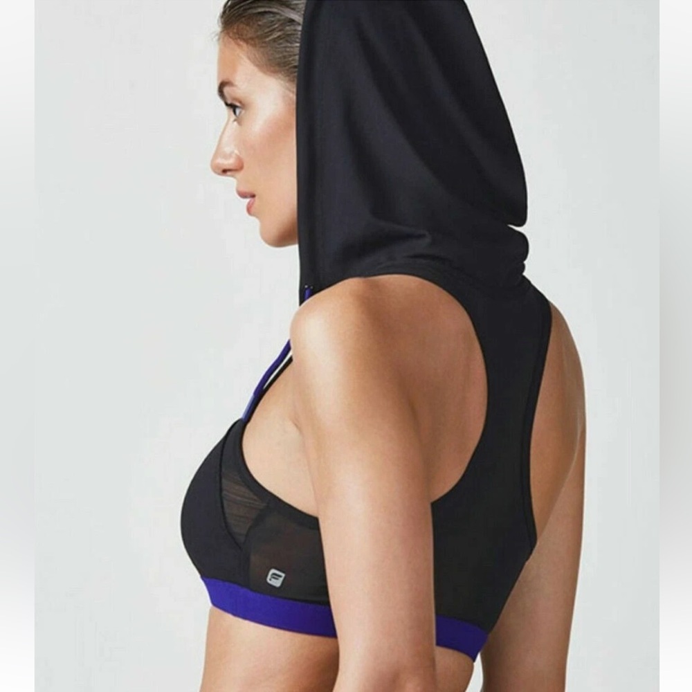 Fabletics Bryant Hooded Mess Sports Bra Top